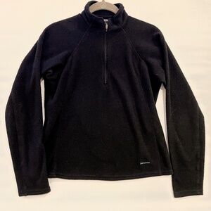 Patagonia Capilene Fleece Womens Small Black 1/4 Zip Pullover Top Mid Layer Gorp
